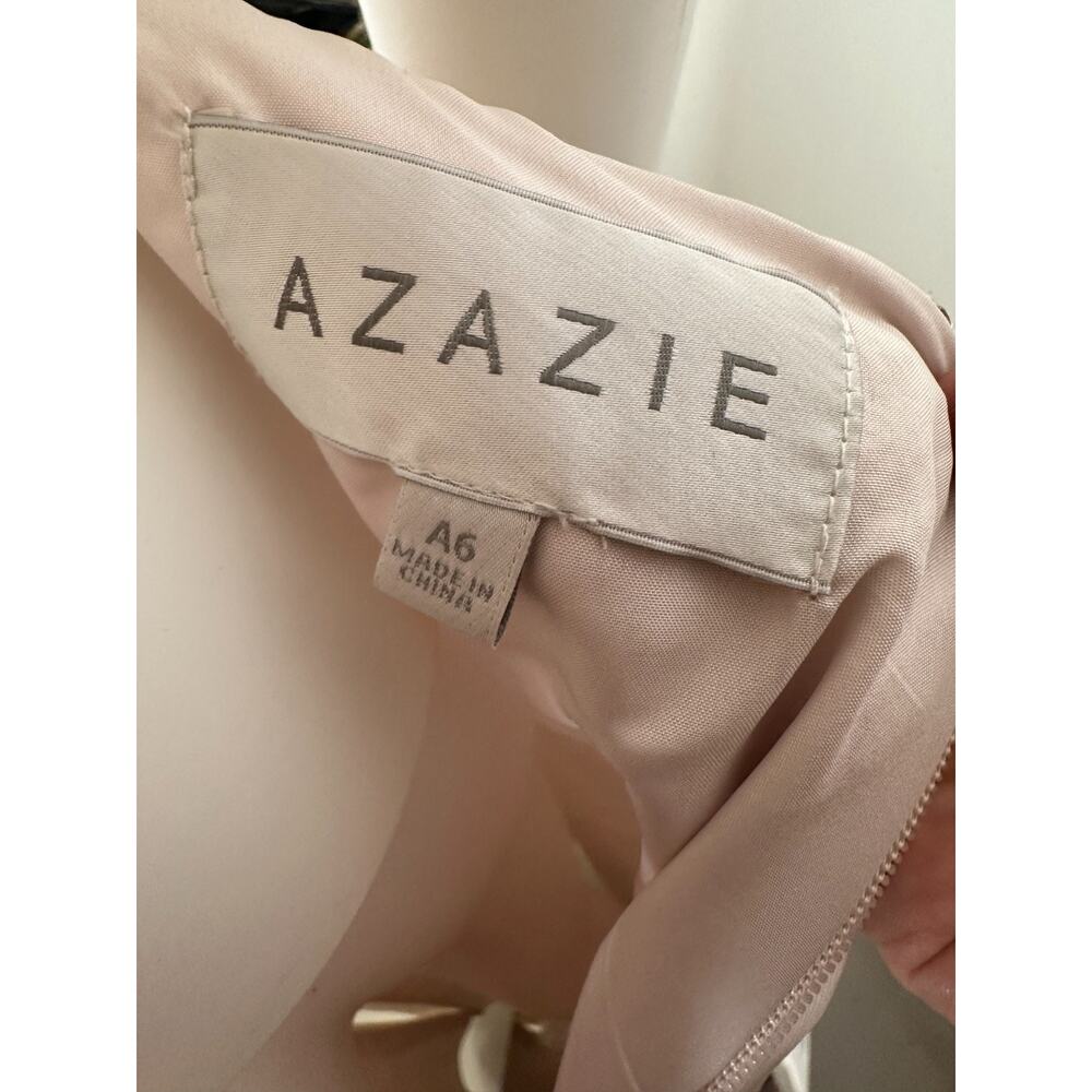 Azazie Blush Pink Bridesmaid Dress Size A6 Sweetheart Chiffon Maxi Gown - Picture 6 of 7